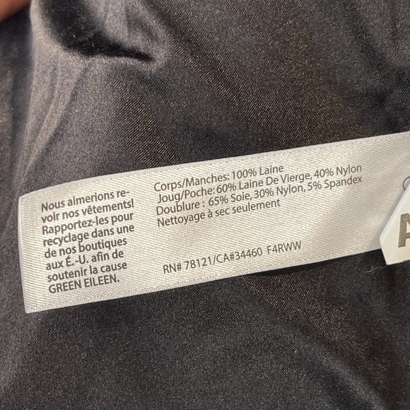 Eileen Fisher 100% Wool Round Neck Full Zip Collarless Career Blazer Jacket PM - Picture 8 of 11